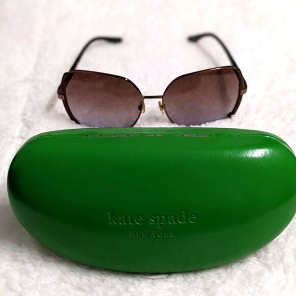 Host Pick - Authentic Kate Spade Square Brown Metal Frame Sunglasses - Picture 8 of 10